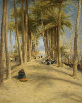 Resting In The Shade Of The Palms Artwork by Joseph Farquharson