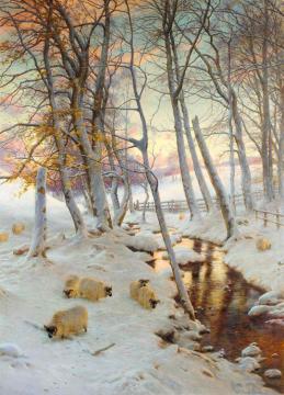 On A Clear Eve When The November Sky Grew Red, 1899 Artwork by Joseph Farquharson