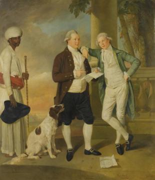 Portrait Of Claud Alexander (1752-1809), With His Brother Boyd, Attended By An Indian Servant Artwork by Johann Zoffany
