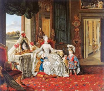 Queen Charlotte (1744-1818) With Her Two Eldest Sons Artwork by Johann Zoffany