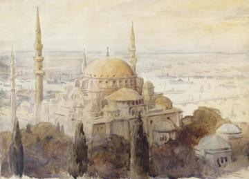 Costantinopoli, La Moschea Di Suleymaniye Artwork by Fausto Zonaro