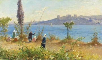 Harem Girls Fishing By The Bosphorus Artwork by Fausto Zonaro