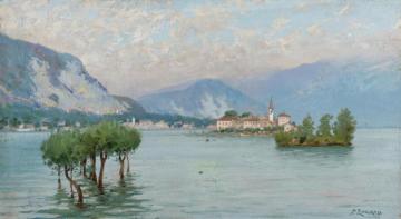L'isola Dei Pescatori, Lago Maggiore Artwork by Fausto Zonaro