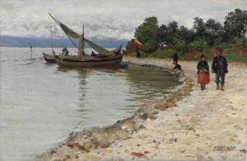 On The Shore Of The Bosphorus Artwork by Fausto Zonaro