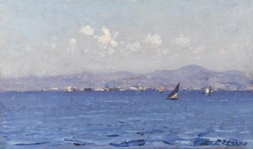 Sailing Boats In The Aegean Artwork by Fausto Zonaro