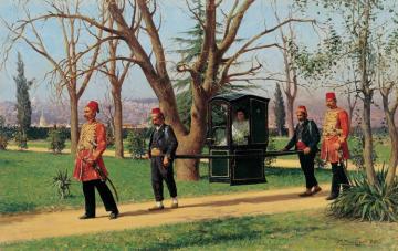 The Daughter Of The English Ambassador Riding In A Palanquin Artwork by Fausto Zonaro