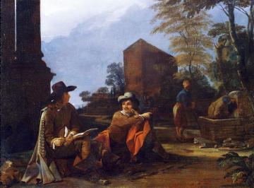 Artists Resting By A Fountain Artwork by Michael Sweerts