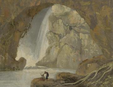 A Grotto With A Waterfall Artwork by Joseph Wright of Derby