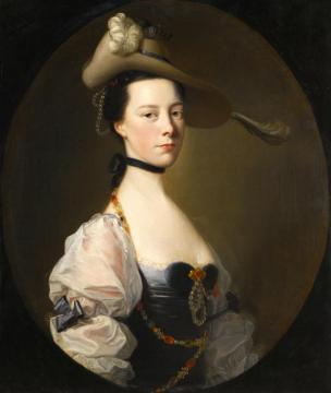 Portrait Of A Lady, Half Length, Wearing Van Dyck Costume Artwork by Joseph Wright of Derby