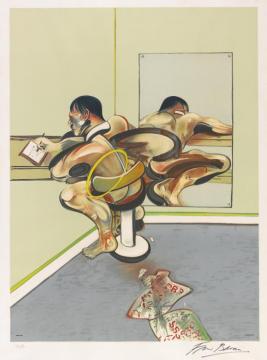 Homme Écrivant ReflÉtÉ Dans Un Miroir Artwork by Francis Bacon