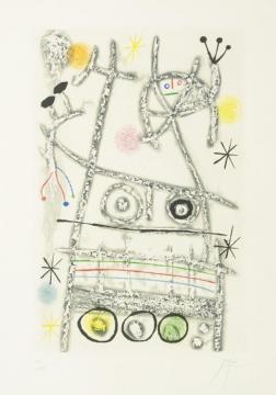 Les Forestiers (grey) Artwork by Joan Miró