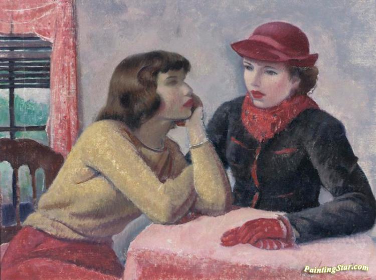 Study For Conversation Artwork by Leon Kroll
