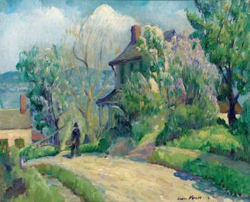Village Lane Artwork by Leon Kroll