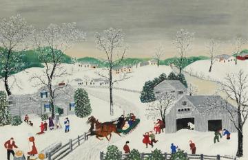 No School Today Artwork by Anna Mary Robertson Grandma Moses