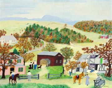 Saddle Bags Artwork by Anna Mary Robertson Grandma Moses