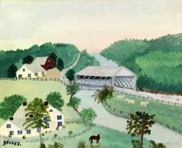 Springtime Landscape Artwork by Anna Mary Robertson Grandma Moses
