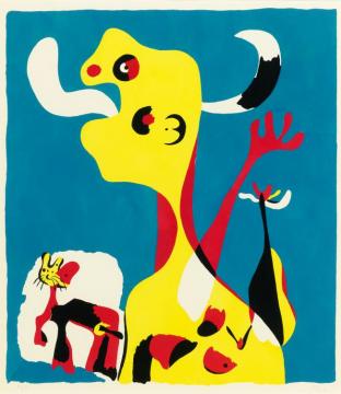 Femme Et Chien Devant La Lune Artwork by Joan Miró