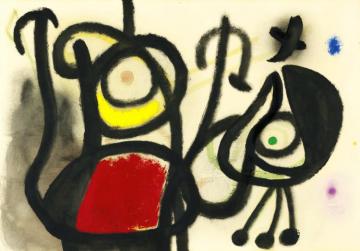 Femme Et Oiseau Artwork by Joan Miró