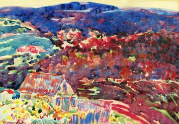 Purple Hills Artwork by George Benjamin Luks