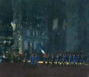 Blue Devils On Fifth Avenue Artwork by George Benjamin Luks
