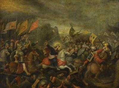 St James The Greater At The Battle Of Clavijo Artwork by Frans Francken II