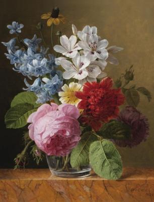 Flower Bouquet In A Glass Artwork by Jan Frans van Dael