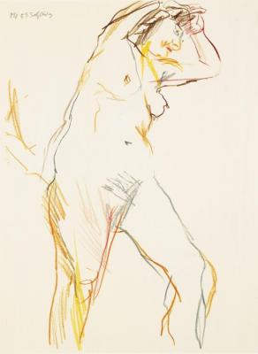 Stehende Nackte (standing Nude) Artwork by Oskar Kokoschka