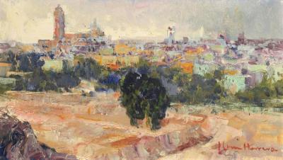 View Of A City In Morocco, Portrait Of A Child, Portrait Of A Man Artwork by José Cruz Herrera