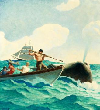 The Story Of Whaling Artwork by Newell Convers (N.C.) Wyeth
