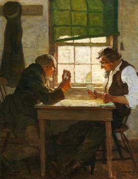 The Poker Players Artwork by Newell Convers (N.C.) Wyeth
