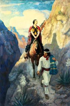 Ramona (ramona And Alessandro On The Narrow Trail) Artwork by Newell Convers (N.C.) Wyeth