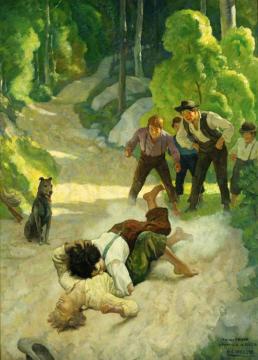 Stick To Him, Little Un - Shouted Tom Artwork by Newell Convers (N.C.) Wyeth