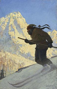 The Skier (the Ski Runner) Artwork by Newell Convers (N.C.) Wyeth