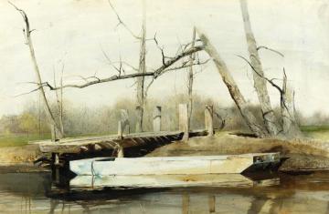 Riverboat Artwork by Andrew Wyeth