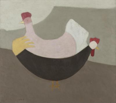 Hen And Cock Artwork by Milton Avery
