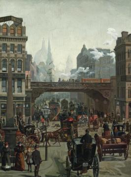 Ludgate Hill, Strassenbild In London Artwork by Wilhelm Trübner