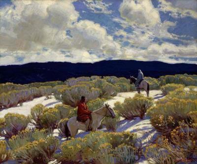 Riders At Sunset, 1935-1945 Artwork by E. Martin Hennings