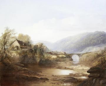 A Valley Landscape Artwork by Thomas Creswick