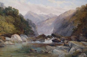 Scottish River Landscape With Fisherman By A Pool Artwork by Thomas Creswick