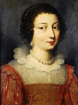 Portrait Of A Woman Wearing An Embroidered Dress Artwork by Claude Deruet