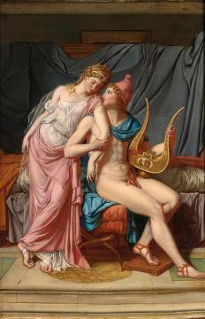 Paris And Helena Courting Artwork by Jacques Louis David