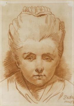 Bust-length Portrait Of A Young Girl Artwork by Pierre Alexandre Wille