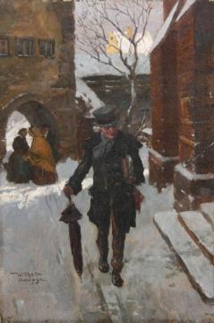 A Walk In The Snow Artwork by Wilhelm Roegge