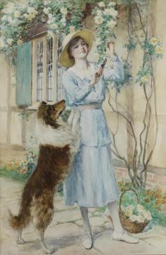 Cutting Roses Artwork by William Henry Margetson