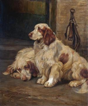 Two Setters Artwork by Wright Barker