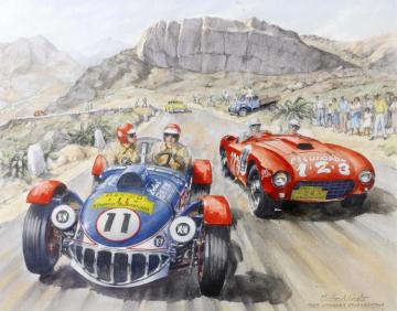 1954 Carrera Panamericana Artwork by Michael Wright