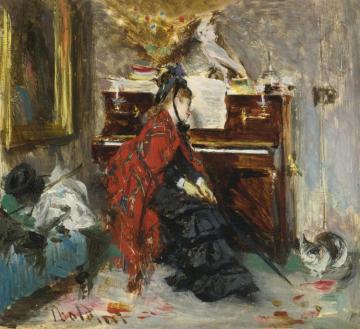 Woman At The Piano Artwork by Giovanni Boldini