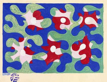 Flowers And Lines Performing Artwork by Giacomo Balla