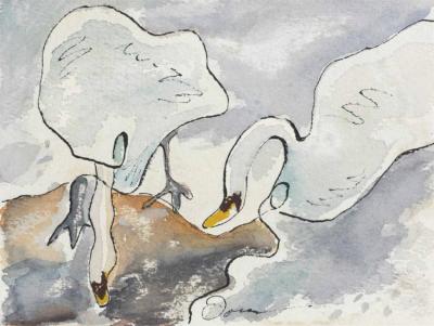 Swans Artwork by Arthur Dove