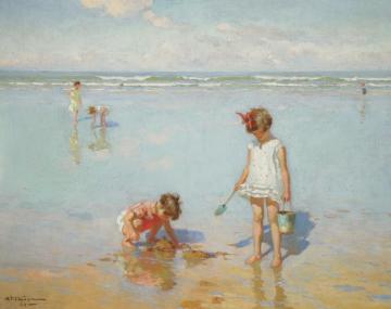 Children By The Sea Artwork by Charles Atamian